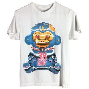 Never Broke Again 38 Baby Monkey T Shirt White Blue Small